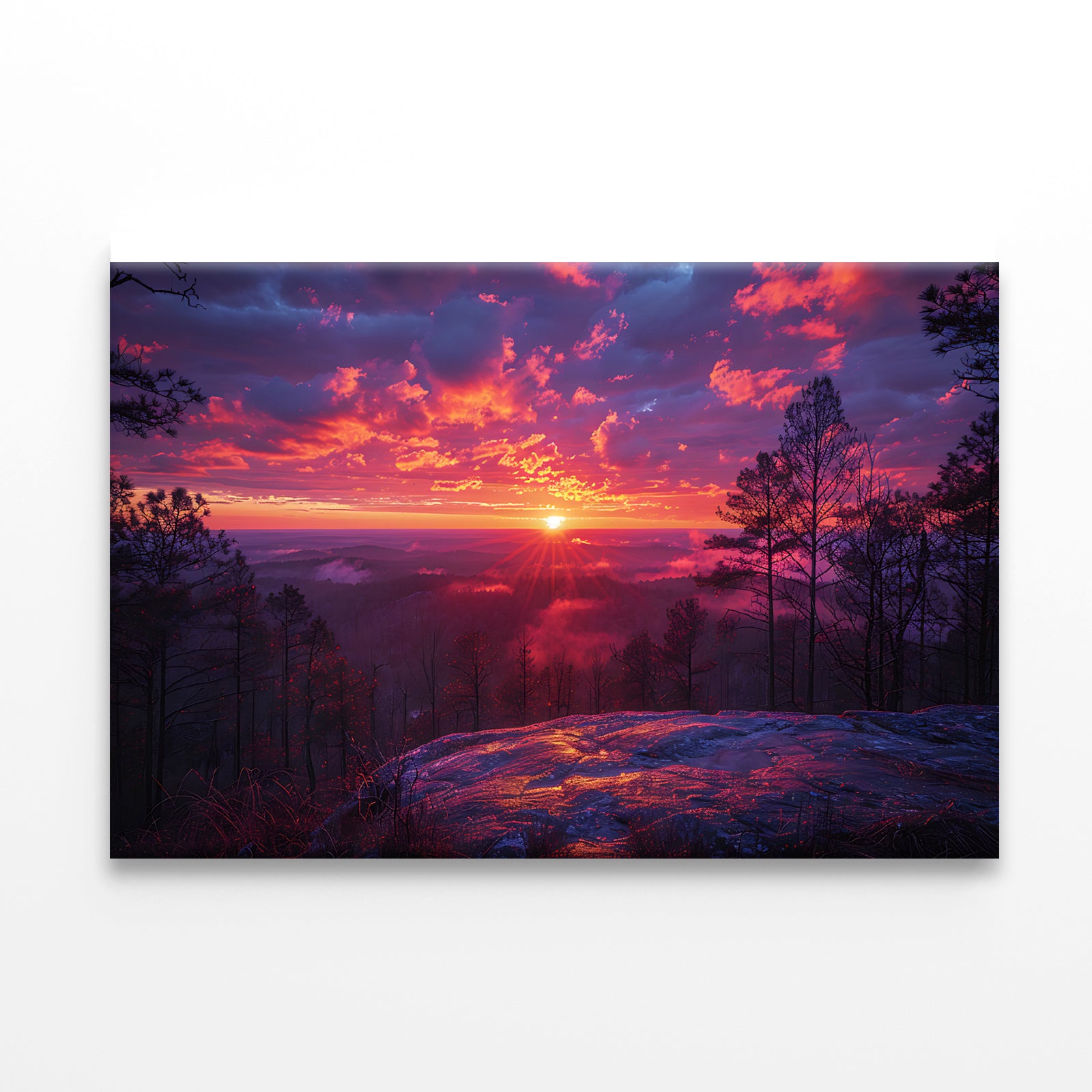 Sunset in the Mountains, Trees Print 100% Australian Made - Bella Home Decor