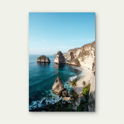 Beautiful Diamond Beach Penida Island Bali Indonesia 40x60cm Metal Print Ready to Hang