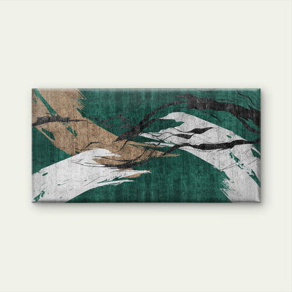 Abstract Emerald Gold Brush Stroke Wall Art Canvas Office Home Framed 120x60cm