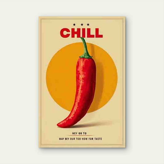 Minimalist CHILL Text 60x90cm Metal Print Ready to Hang