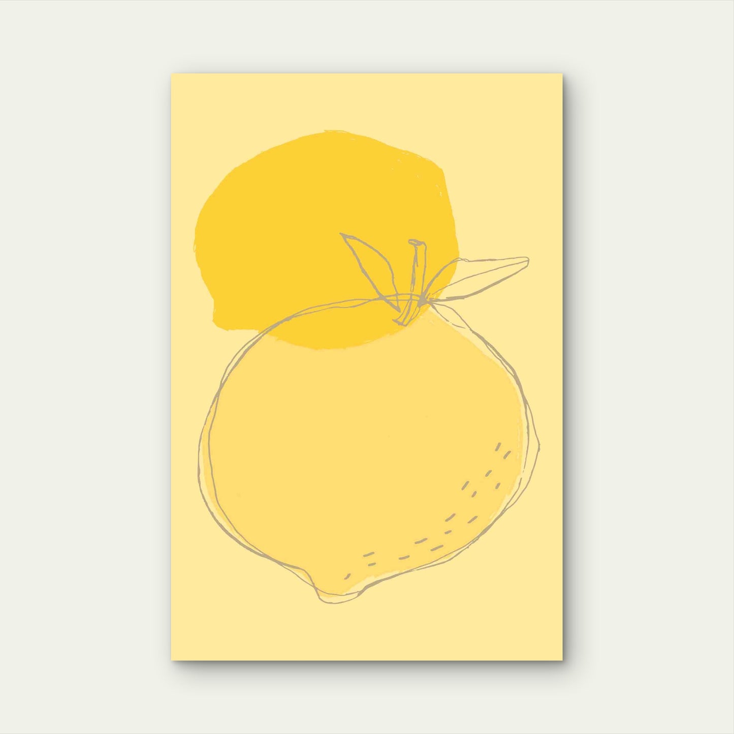 Illustration of Two Lemons Metal Print Ready to Hang