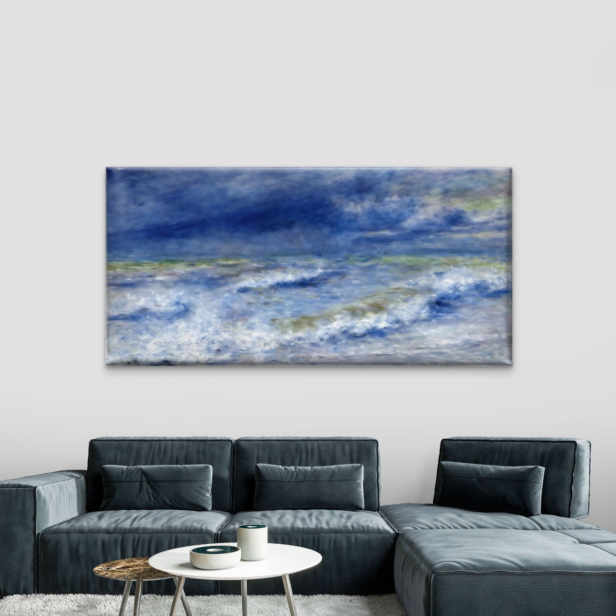 Ocean Waves Seascape Wall Art Canvas Office Home Room Framed 120x60cm