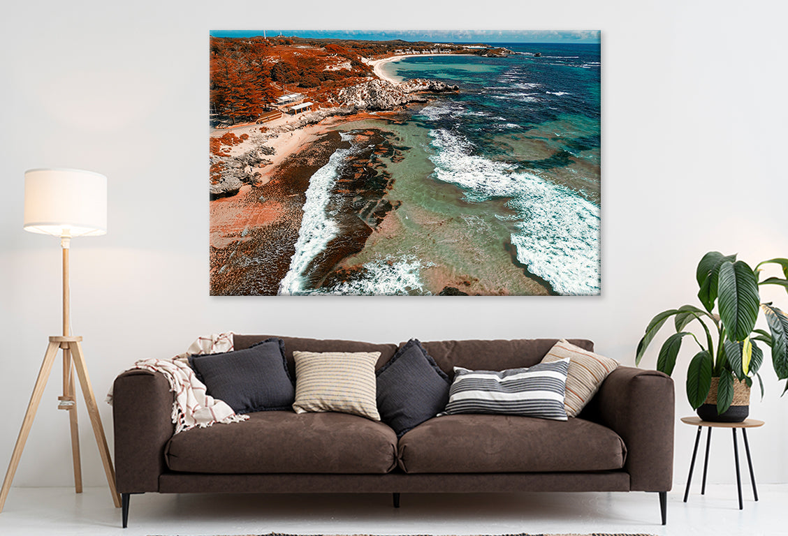 Pristine Reef Shallows Framing The Basin Beach, Perth, Australia Wall Art Decor 100% Australian Made