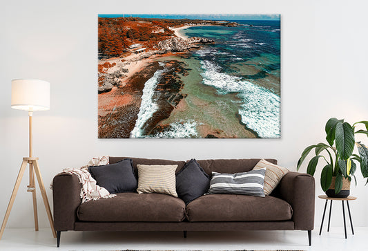 Pristine Reef Shallows Framing The Basin Beach, Perth, Australia Wall Art Decor 100% Australian Made