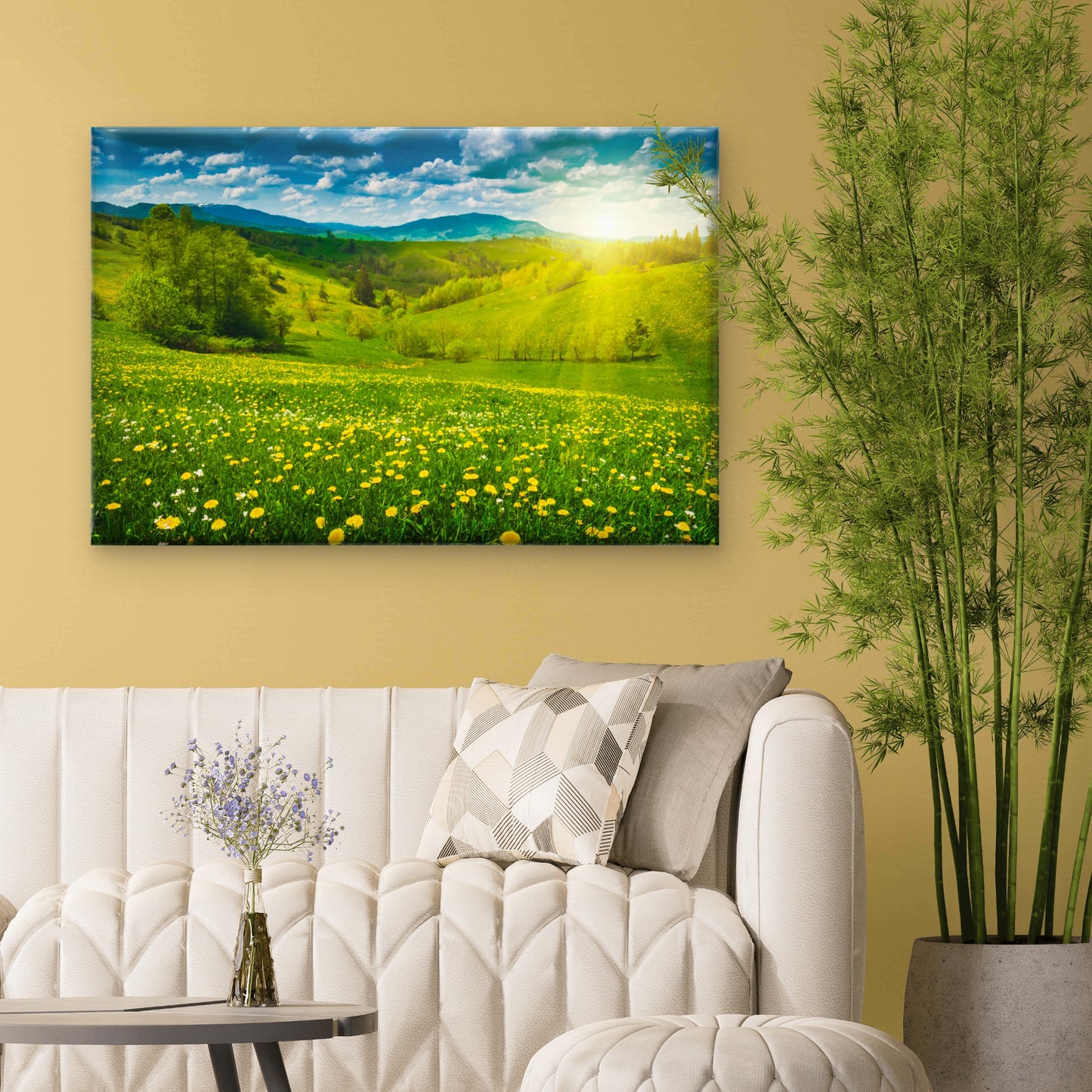 Sunny Dandelion Hillside Ukraine Wall Art Decor 100% Australian Made
