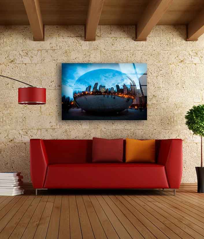 Bean Chicago City UV Direct Aluminum Print Australian Made Quality