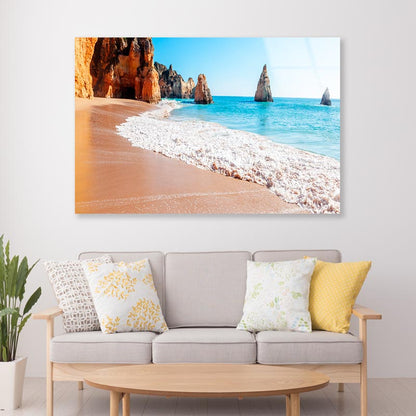 Summer Sandy Beach  Acrylic Glass Print Tempered Glass Wall Art 100% Made in Australia Ready to Hang - Bella Home Decor
