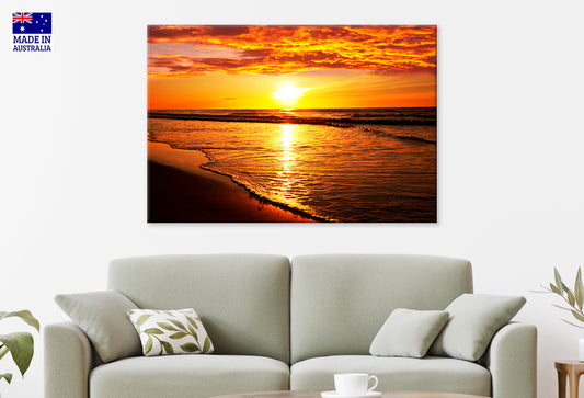 Golden Hour Sea Sunset Wall Art Decor 100% Australian Made