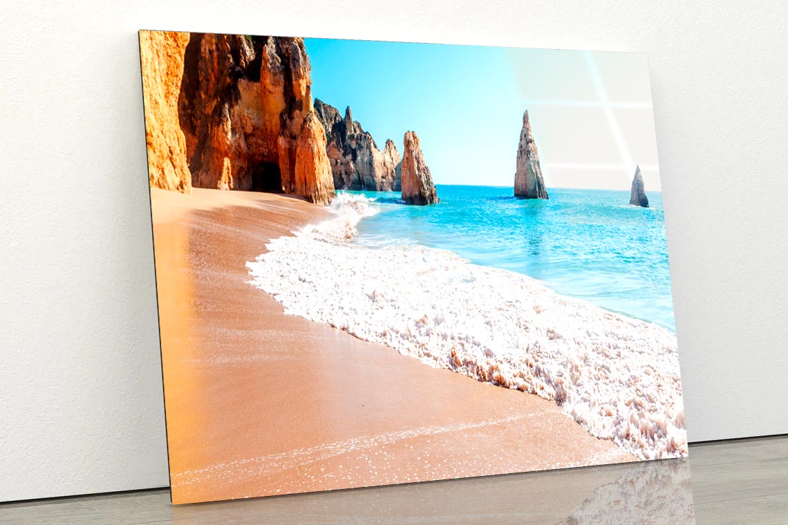 Summer Sandy Beach  Acrylic Glass Print Tempered Glass Wall Art 100% Made in Australia Ready to Hang - Bella Home Decor