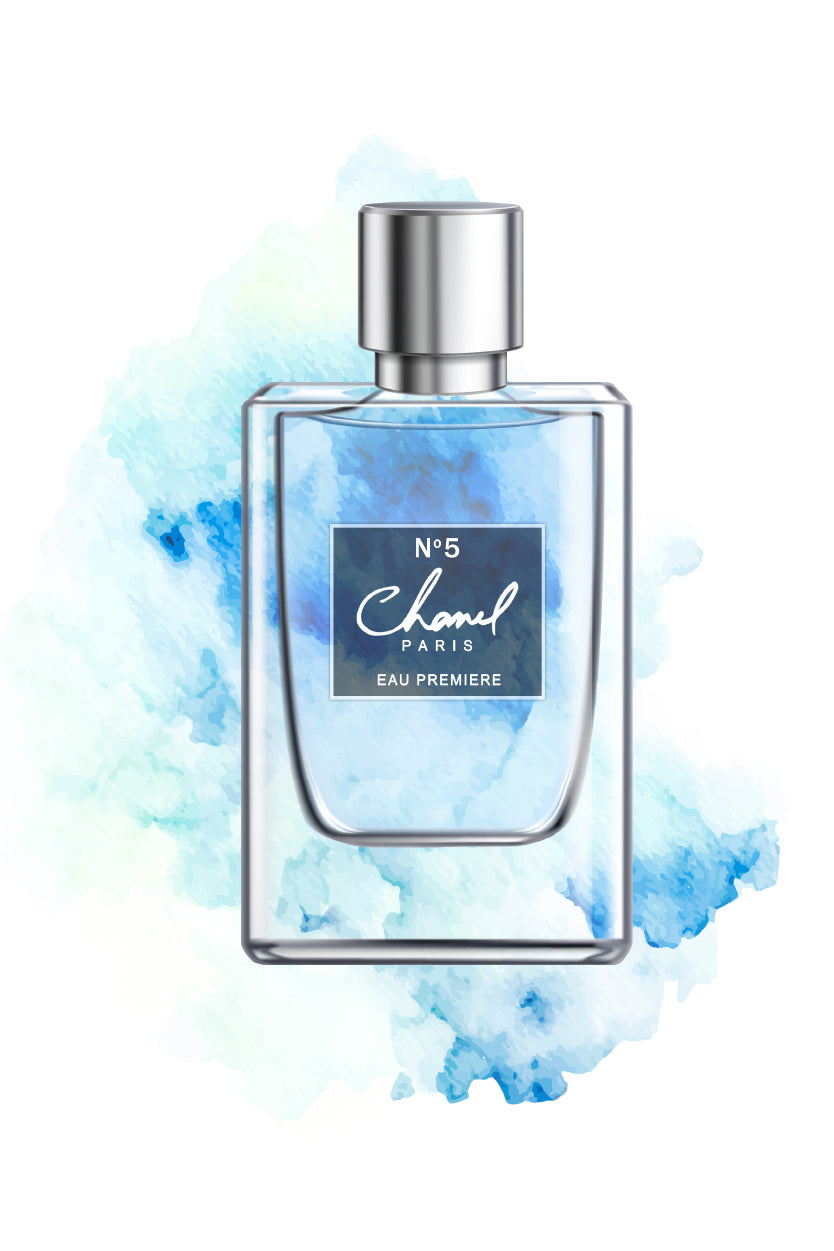 Blue Shaded Fashion Perfume Bottle Design Home Decor Premium Quality Poster Print Choose Your Sizes