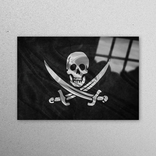 Black Pearl Flag Acrylic Glass Print Tempered Glass Wall Art 100% Made in Australia Ready to Hang