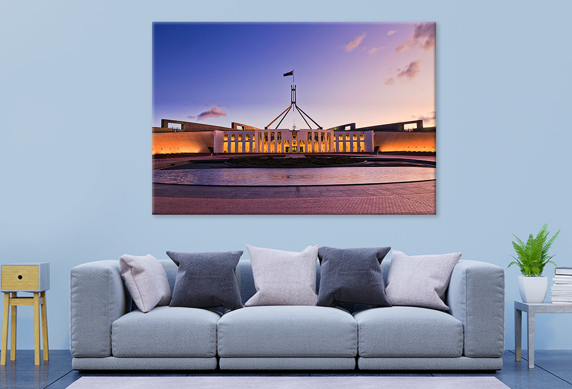 Canberra ACT Australia Parliament House Sunset Wall Art Decor 100% Australian Made - Bella Home Decor