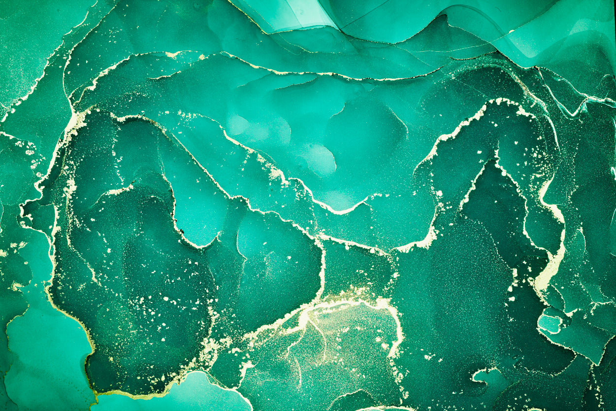 Green Abstract Fluid Art Print 100% Australian Made