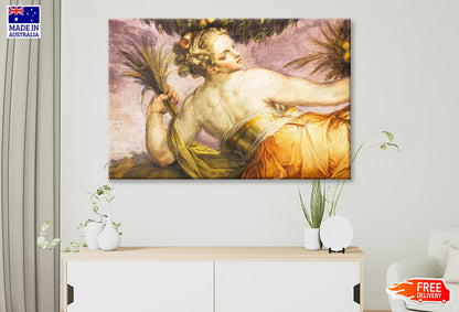 Old Fresco with Beautiful Woman from Palazzo Vecchio in Florence Wall Art Decor 100% Australian Made - Bella Home Decor