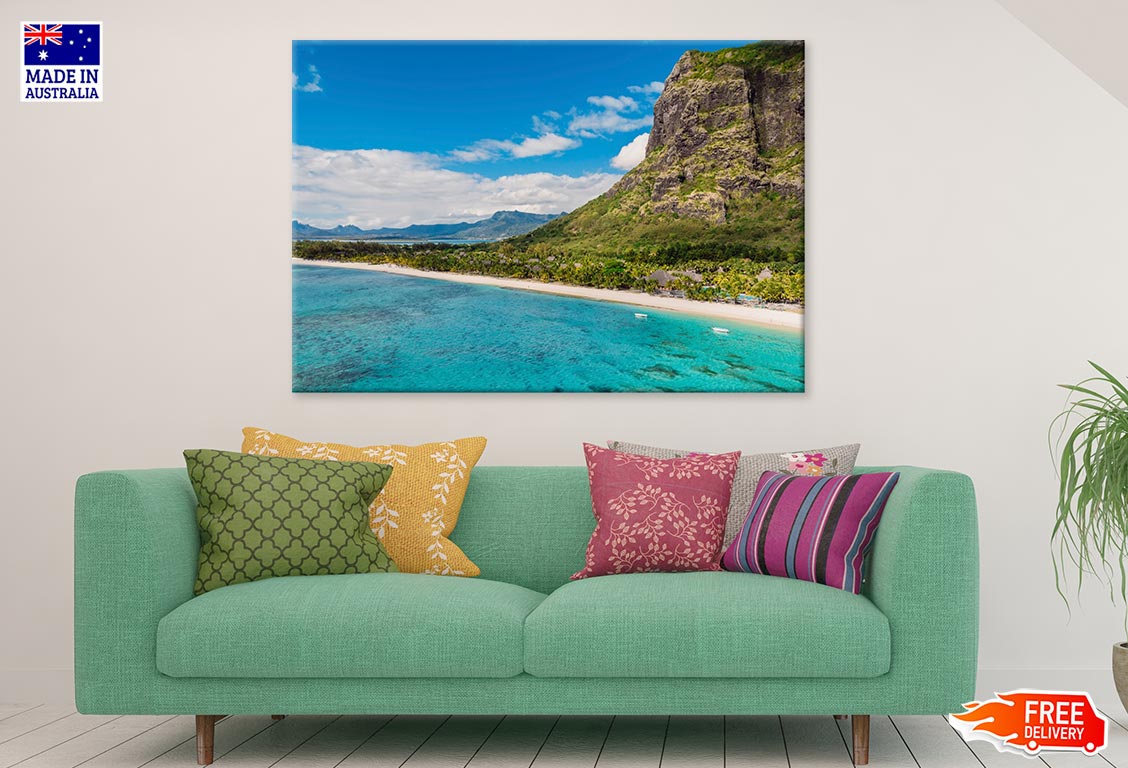 Le Morne Mountain Ocean & Beach Print 100% Australian Made