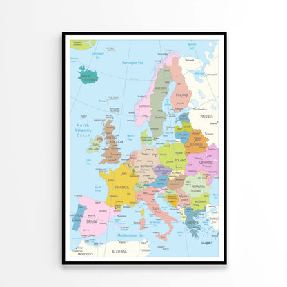 Europa Highly Detailed Map Home Decor Premium Quality Poster Print Choose Your Sizes