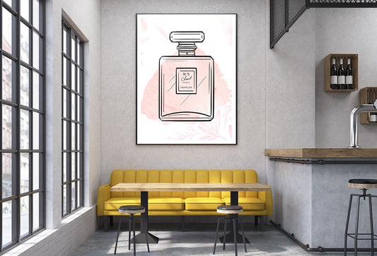 Beige Splash & Perfume Bottle Home Decor Premium Quality Poster Print Choose Your Sizes