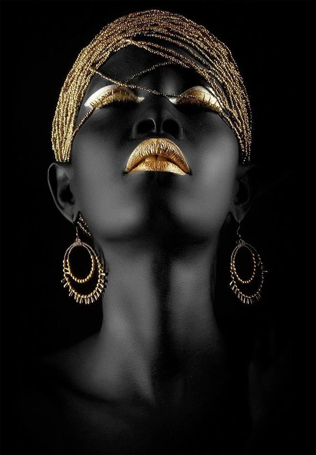 Golden Makeup With Women Face Photograph 60x90cm Print 100% Australian Made