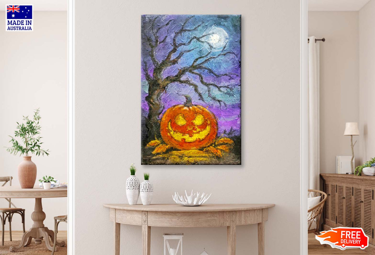 Halloween Spooky Night. Jack O Lantern Pumpkin Wall Art Limited Edition High Quality Print