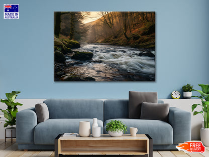 The River Flows through the Mountains of Wales Print 100% Australian Made - Bella Home Decor