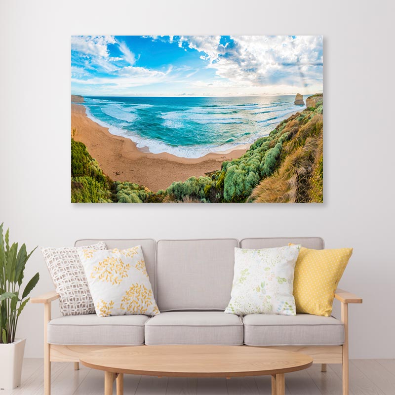 Panorama The Great Ocean Road, Victoria, Australia Acrylic Glass Print Tempered Glass Wall Art 100% Made in Australia Ready to Hang