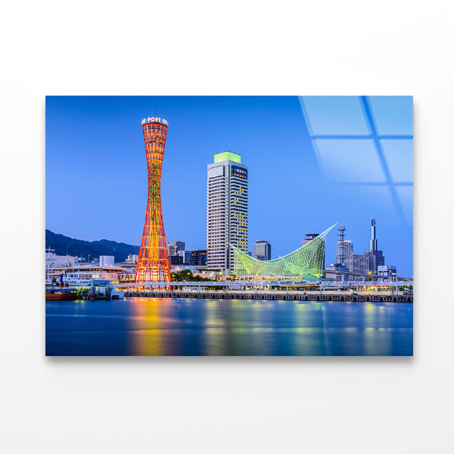 Kobe City Skyline with Kobe Tower Acrylic Glass Print Tempered Glass Wall Art 100% Made in Australia Ready to Hang - Bella Home Decor