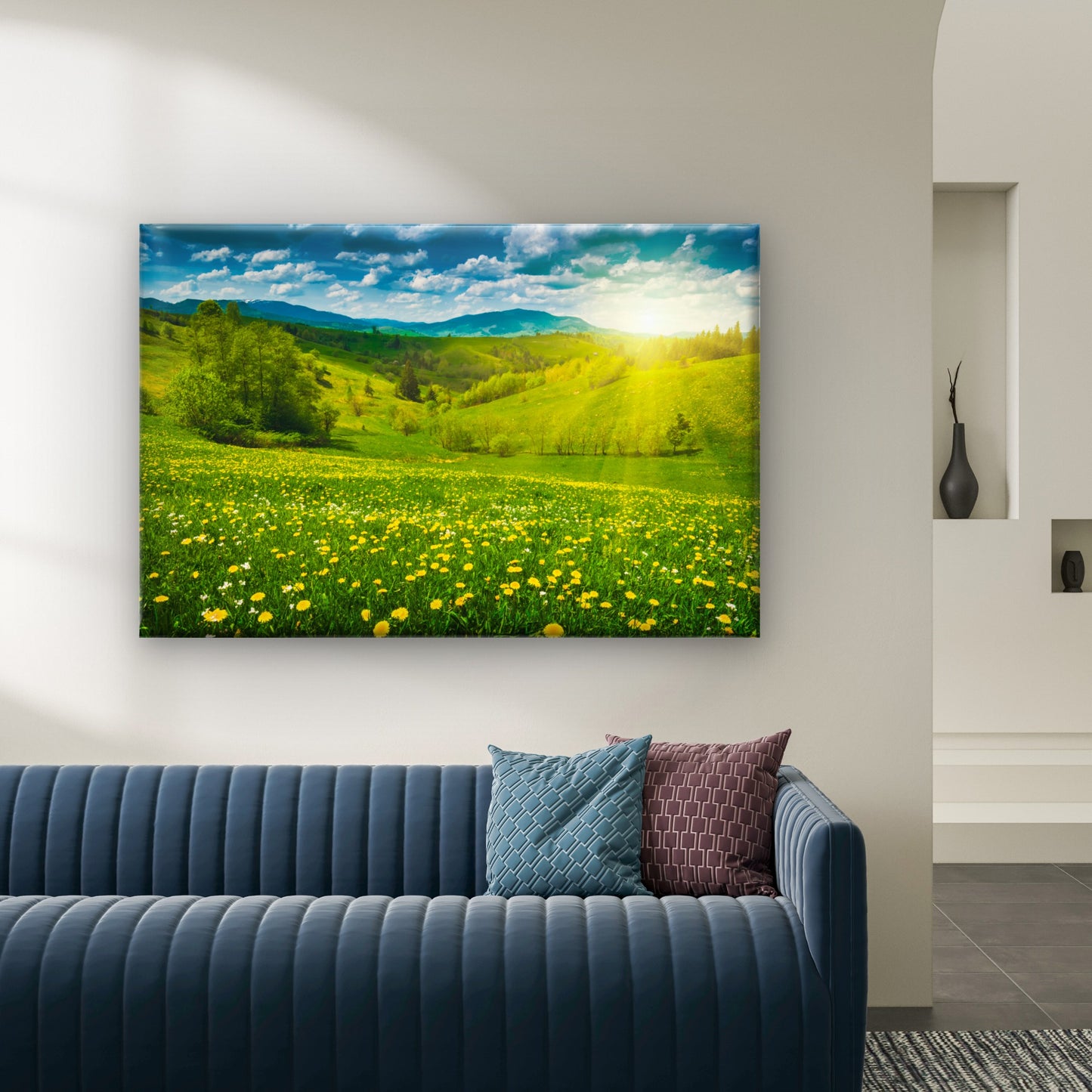 Sunny Dandelion Hillside Ukraine Wall Art Decor 100% Australian Made