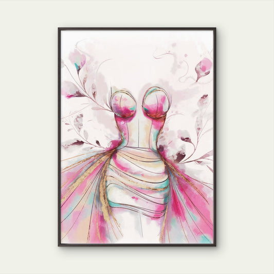 Pink Haute Couture Woman Fashion Home Decor Premium Quality Poster Print Choose Your Sizes - Bella Home Decor