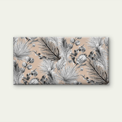 Black White Tropical Botanical Wall Art Canvas Office Home Room Framed 120x60cm
