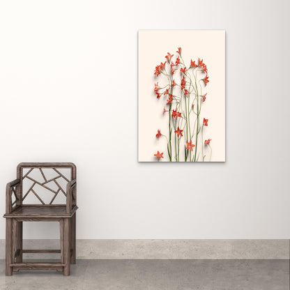 Orange Wildflowers Bouquet 40x60cm Metal Print Ready to Hang