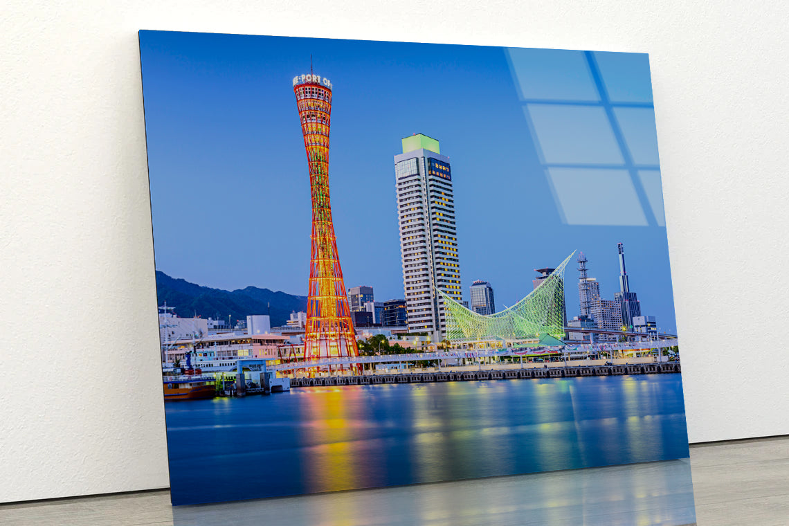 Kobe City Skyline with Kobe Tower Acrylic Glass Print Tempered Glass Wall Art 100% Made in Australia Ready to Hang - Bella Home Decor