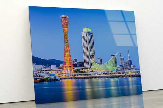 Kobe City Skyline with Kobe Tower Acrylic Glass Print Tempered Glass Wall Art 100% Made in Australia Ready to Hang - Bella Home Decor