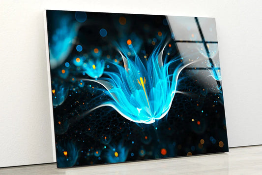 Blue Flower Abstract UV Direct Aluminum Print Australian Made Quality