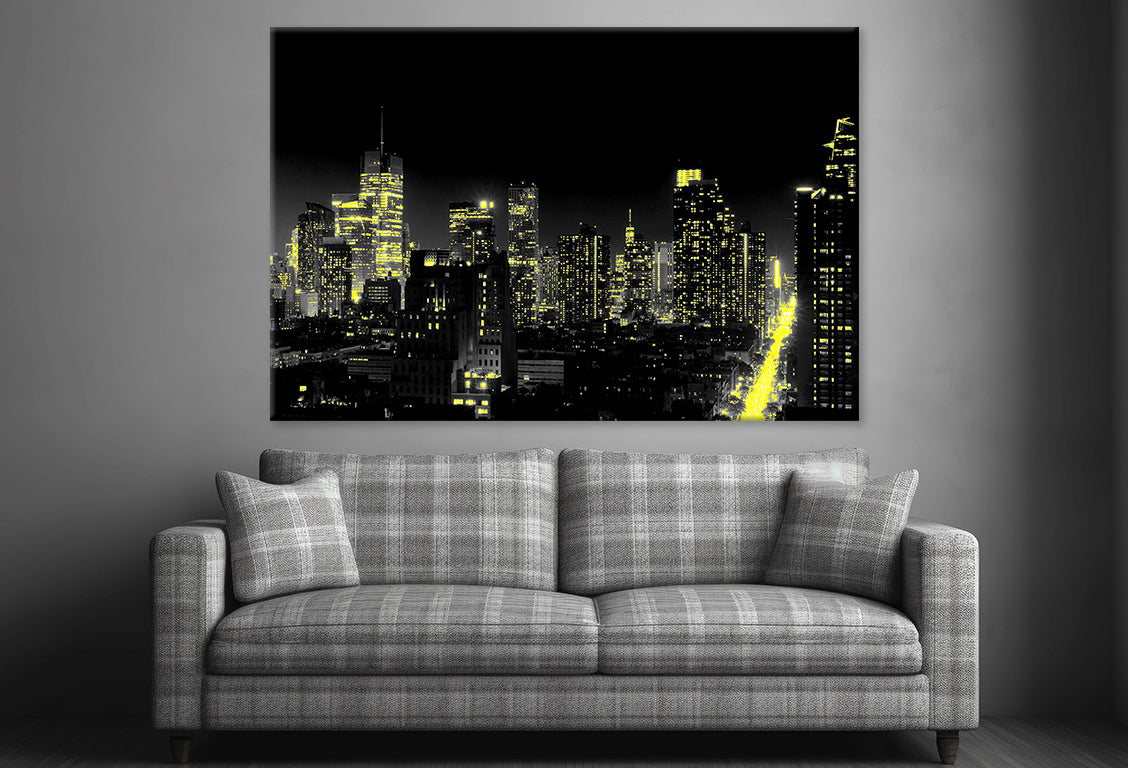 City Yellow Lights Print 100% Australian Made