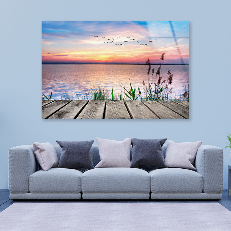 Sunset Lake Acrylic Glass Print Tempered Glass Wall Art 100% Made in Australia Ready to Hang