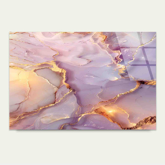 Purple Amethyst Gold Tempered Glass Printing Wall Art Australian Made Quality