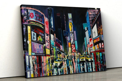 Times Square New York Oil Painting UV Direct Aluminum Print Australian Made Quality