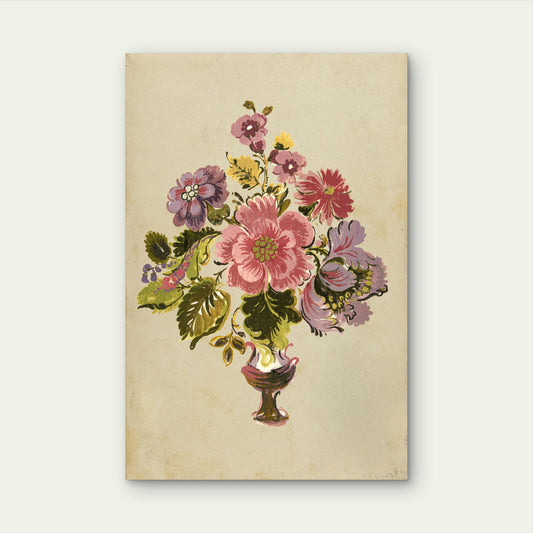 Colorful Bouquet Floral Vase 40x60cm Metal Print Ready to Hang