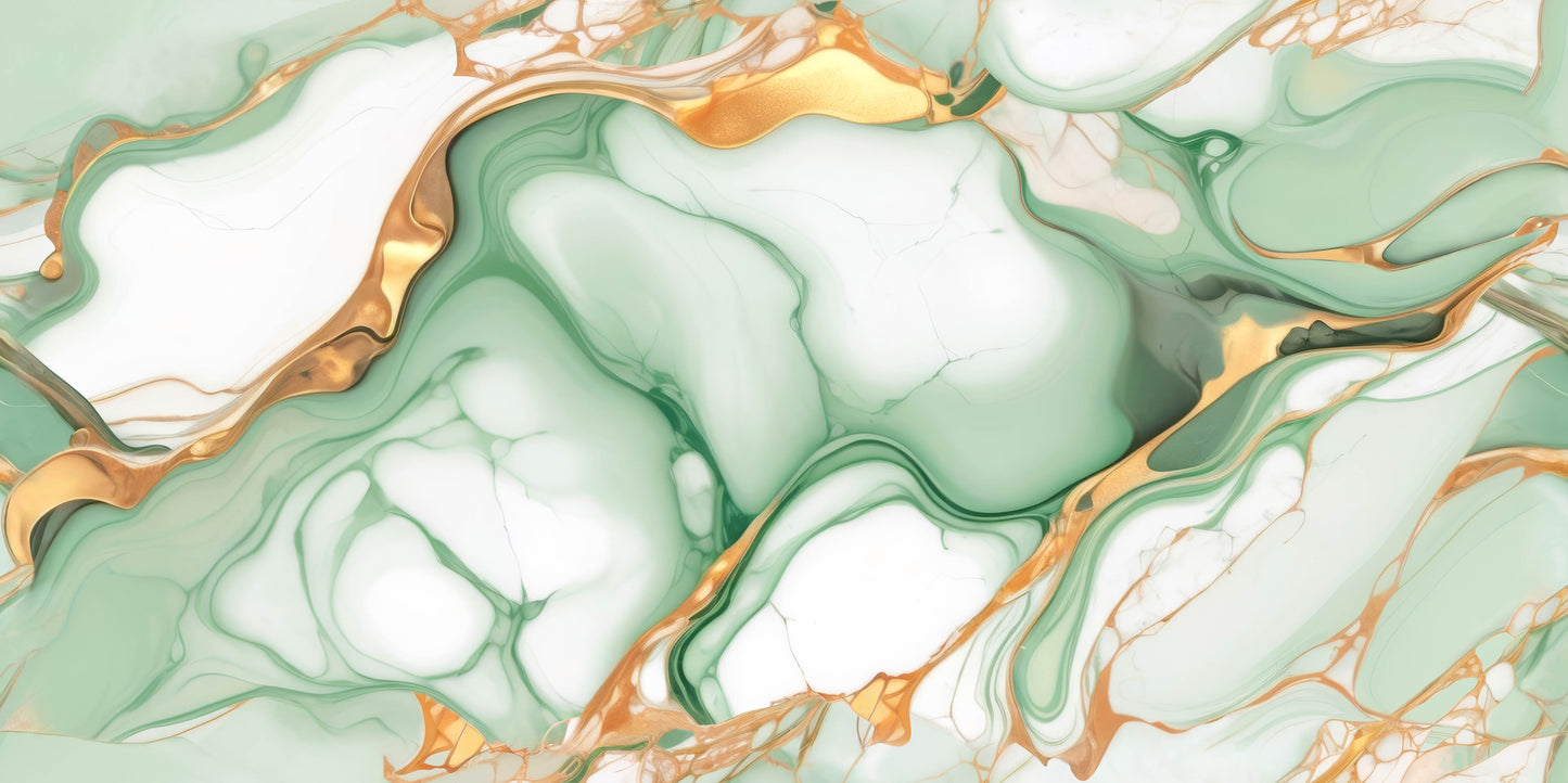 Emerald Green & Gold Liquid Marble Wall Art Canvas Office Home Room Framed 120x60cm - Bella Home Decor