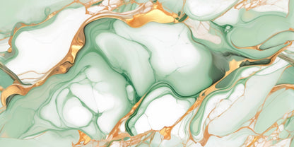 Emerald Green & Gold Liquid Marble Wall Art Canvas Office Home Room Framed 120x60cm - Bella Home Decor