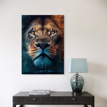Royal Male Lion Close-up 40x60cm Metal Print Ready to Hang