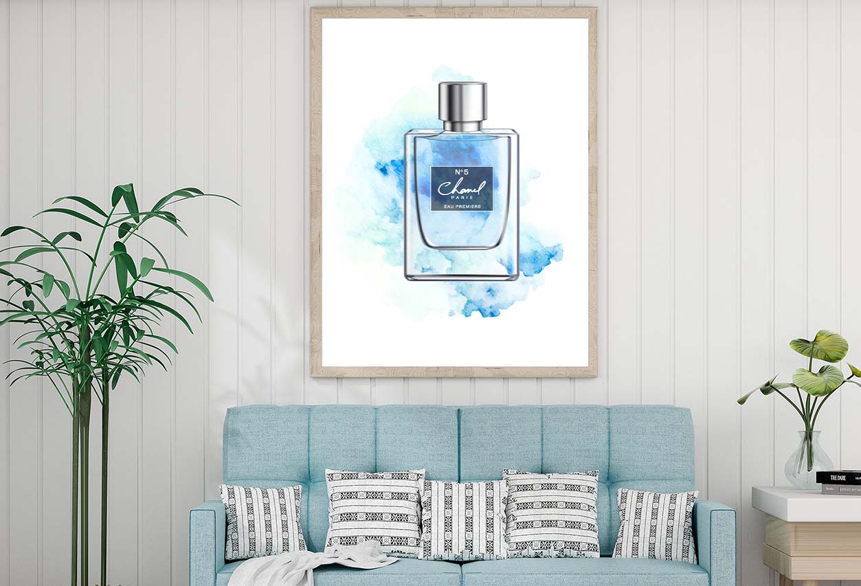 Blue Shaded Fashion Perfume Bottle Design Home Decor Premium Quality Poster Print Choose Your Sizes