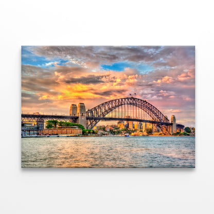 Sydney Harbour Bridge Sunset New South Wales Wall Art Decor 100% Australian Made