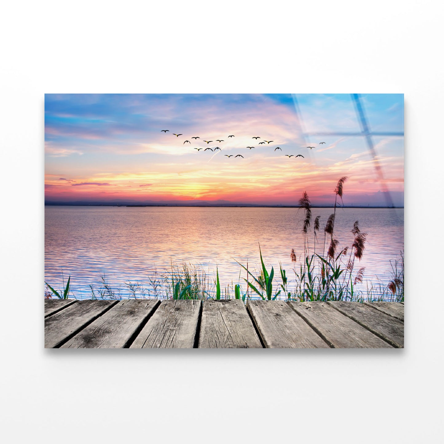 Sunset Lake Acrylic Glass Print Tempered Glass Wall Art 100% Made in Australia Ready to Hang