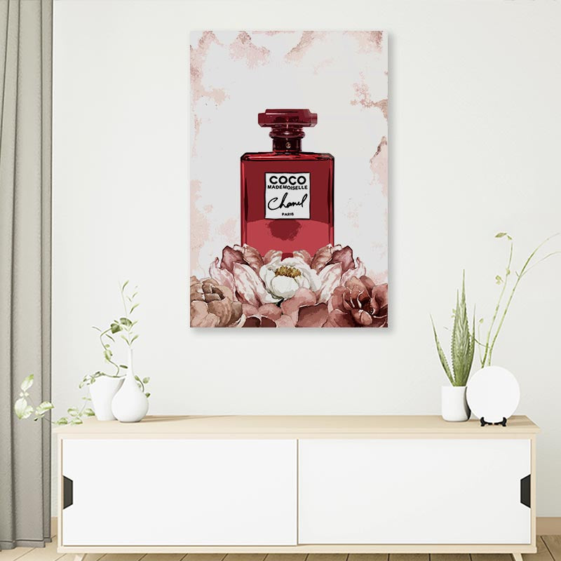 Flower Red Perfume 3D Design Acrylic Glass Print Tempered Glass Wall Art 100% Made in Australia Ready to Hang