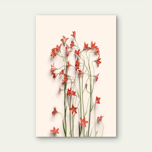 Orange Wildflowers Bouquet 60x90cm Metal Print Ready to Hang