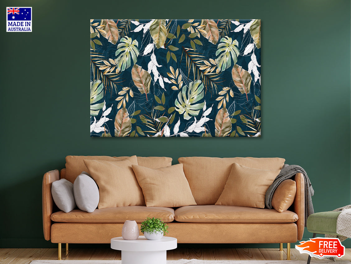 Beautiful Pattern of Tropical Leaves Print 100% Australian Made - Bella Home Decor