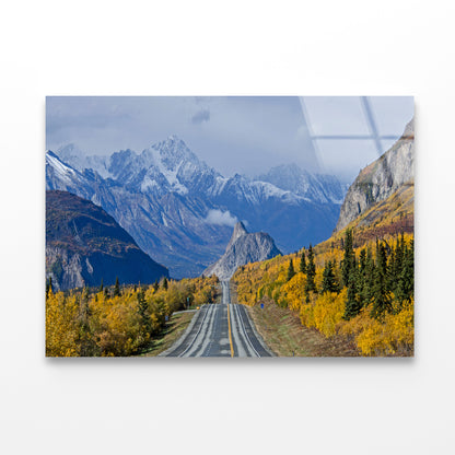 A Road Winding through a Mountainous Acrylic Glass Print Tempered Glass Wall Art 100% Made in Australia Ready to Hang