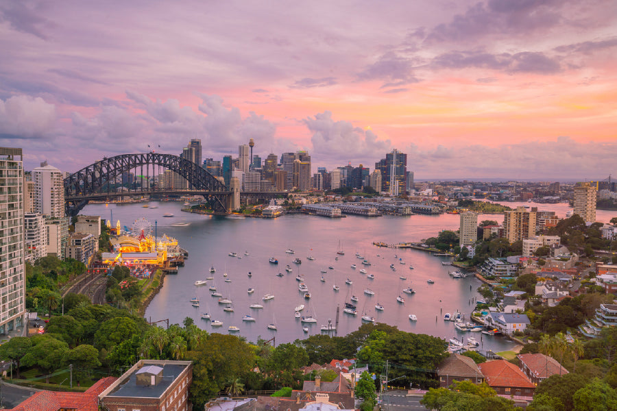 Sydney Town skyline Australia Print 100% Australian Made