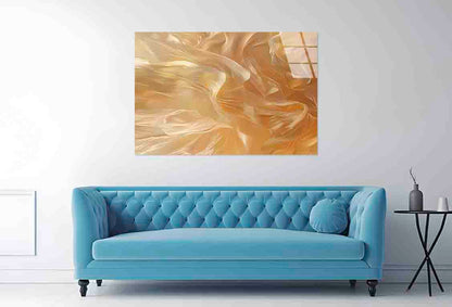Abstract Warm Honey Tempered Glass Printing Wall Art Australian Made Quality
